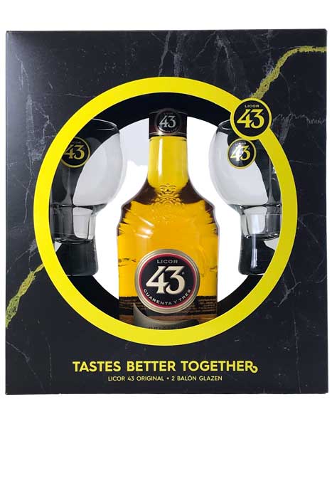 Auroch opzettelijk entiteit Licor 43 in cadeauverpakking met 2 glazen| Slijterij Lenten - Slijterij  Lenten